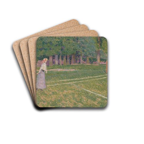 Tennis at Hertingfordbury by Spencer Frederick Gore Drink Coasters - set of 4