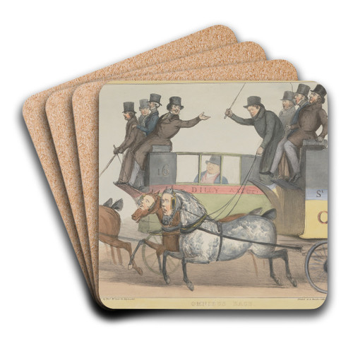 Omnibus Race by John Doyle Art Drink Coaster set