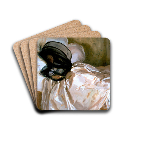 The Mosquito Net by John Singer Sargent Drink Coasters - set of 4 The Mosquito Net by John Singer Sargent Drink Coasters - set of 4