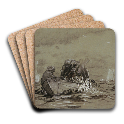 Study for 'The Herring Net' by Winslow Homer Art Drink Coaster set Study for 'The Herring Net' by Winslow Homer Art Drink Coaster set