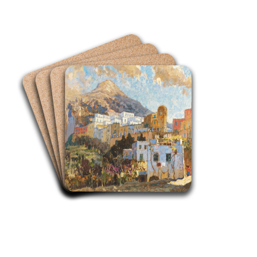 View Of Capri by Konstantin Ivanovich Gorbatov Drink Coasters - set of 4