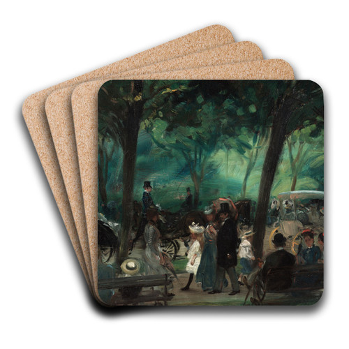 The Drive, Central Park by William James Glackens Art Drink Coaster set