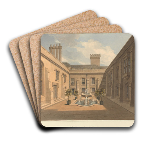 The Court at Blithfield by John Buckler Art Drink Coaster set The Court at Blithfield by John Buckler Art Drink Coaster set