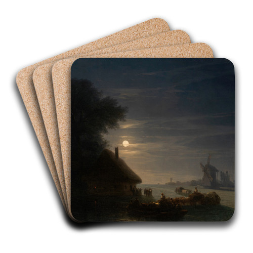 Ukrainian Landscape at Night by Ivan Konstantinovich Aivazovsky Art Drink Coaster set