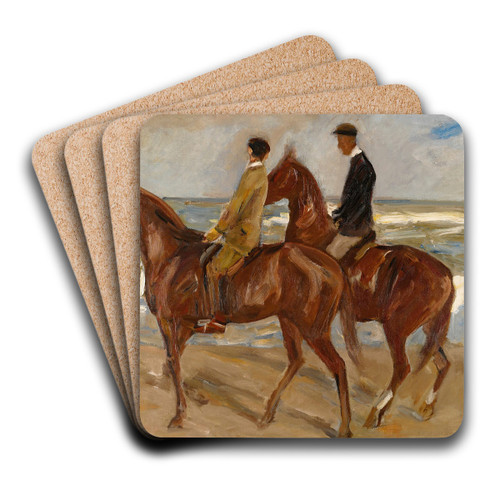 Two Riders On The Beach by Max Liebermann Art Drink Coaster set