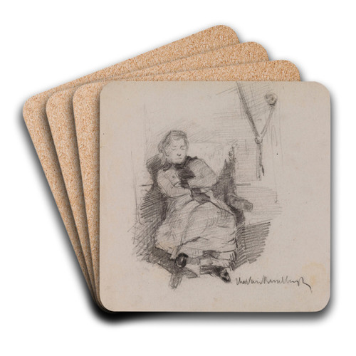 Woman Sleeping by Theo van Rysselberghe Art Drink Coaster set