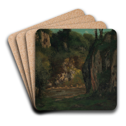 The Hidden Brook by Gustave Courbet Art Drink Coaster set