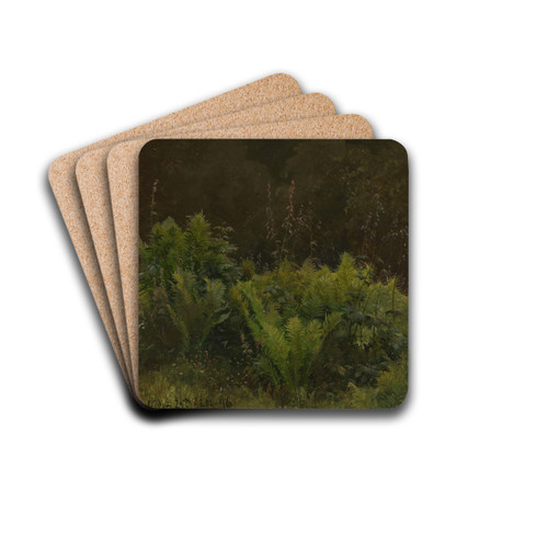 Study of Ferns by Hans Gude Drink Coasters - set of 4
