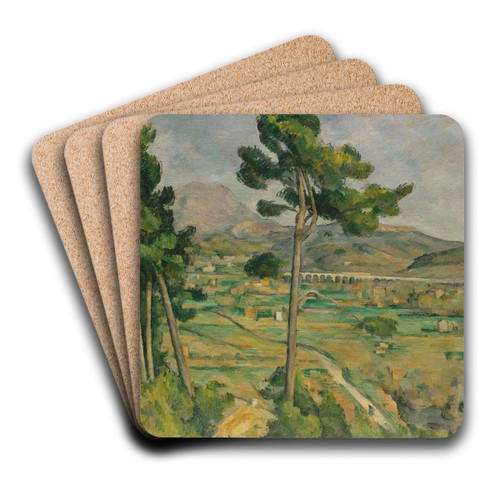 Mont Sainte-Victoire and the Viaduct of the Arc River Valley by Paul Czanne Art Drink Coaster set Mont Sainte-Victoire and the Viaduct of the Arc River Valley by Paul Czanne Art Drink Coaster set