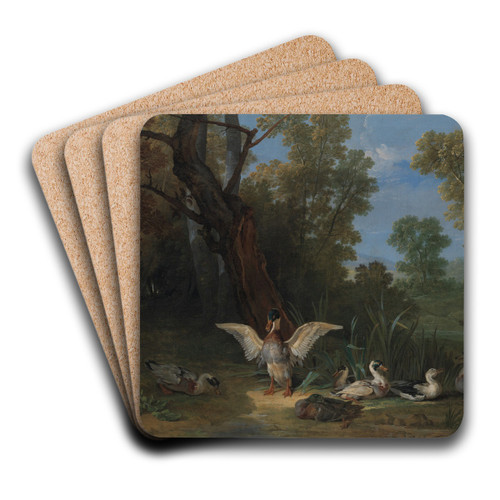 Ducks Resting in Sunshine by Jean-Baptiste Oudry Art Drink Coaster set Ducks Resting in Sunshine by Jean-Baptiste Oudry Art Drink Coaster set