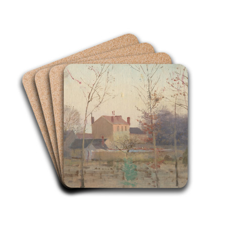 Autumn at the Edge of a City by Ladislav Mednynszky Drink Coasters - set of 4