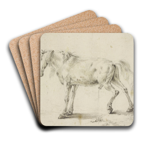 Peeing horse by Philips Wouwerman Art Drink Coaster set