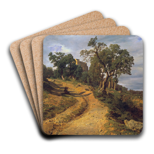 Die Ruine Liechtenstein bei Mdling by Ferdinand Georg Waldmller Art Drink Coaster set