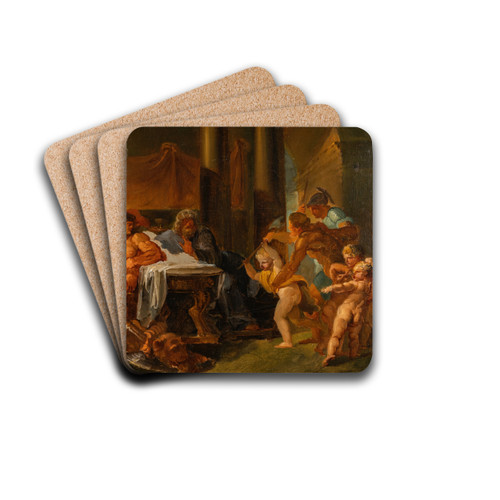 Hercules and Theseus in the Palace of King Pittheus by Louis Masreliez Drink Coasters - set of 4