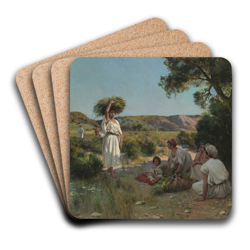 Gleaners Resting in the Shade by Jean Baptiste Paul Lazerges Art Drink Coaster set Gleaners Resting in the Shade by Jean Baptiste Paul Lazerges Art Drink Coaster set