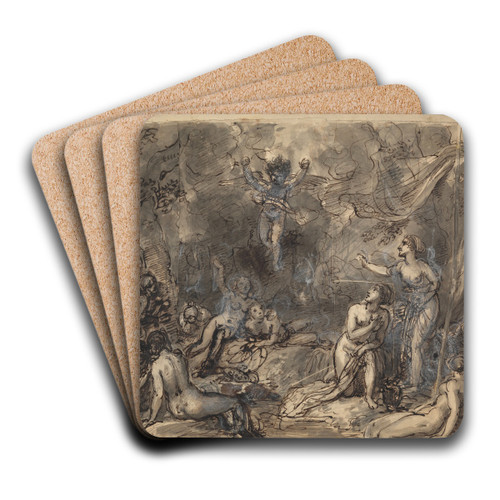Study of Nude Figures in a Wooded Area by Robert Smirke Art Drink Coaster set