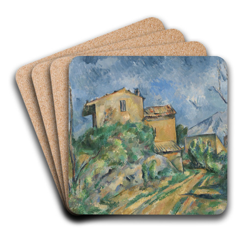 Maison Maria with a View of Chteau Noir by Paul Czanne Art Drink Coaster set