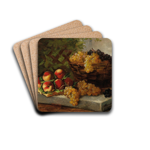 Fruit Still Life by Arthur-Alfred Brunel de Neuville Drink Coasters - set of 4