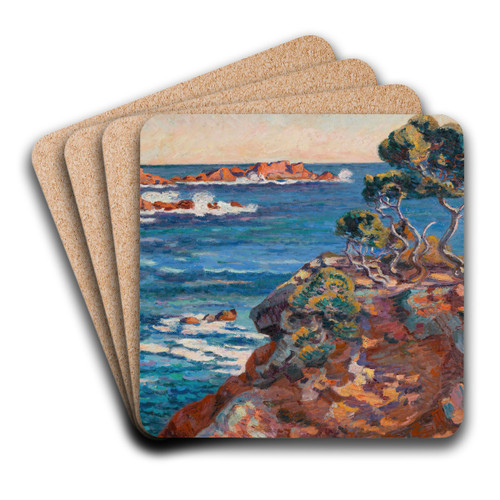 Bord De Mer  Agay by Armand Guillaumin Art Drink Coaster set