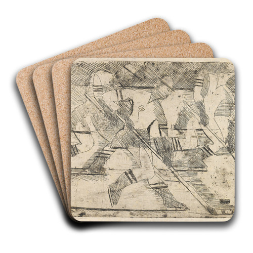 Eishockeyspieler by Ernst Ludwig Kirchner Art Drink Coaster set