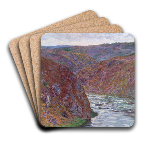 Valley of the Creuse (Gray Day) by Claude Monet Art Drink Coaster set