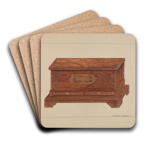 Chest by Columbus Simpson Art Drink Coaster set Chest by Columbus Simpson Art Drink Coaster set