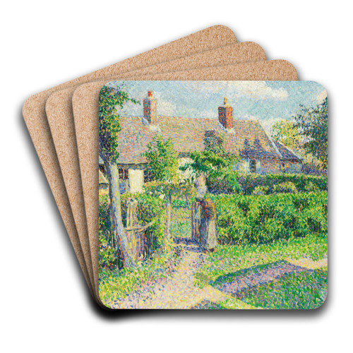 Peasants' houses, Eragny by Camille Pissarro Art Drink Coaster set