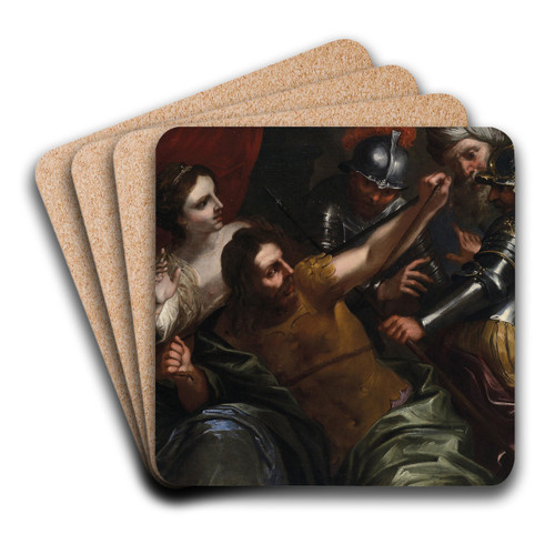 Samson And Delilah by Bartolomeo Biscaino Art Drink Coaster set