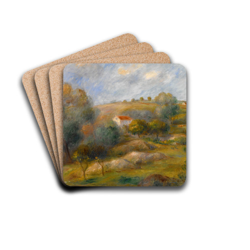 Springtime in Essoyes by Pierre-Auguste Renoir Drink Coasters - set of 4