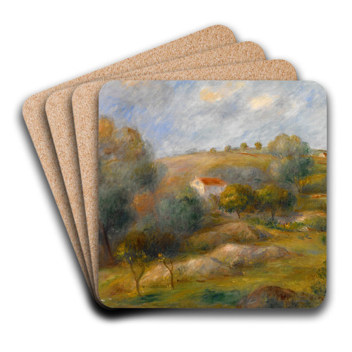 Springtime in Essoyes by Pierre-Auguste Renoir Art Drink Coaster set