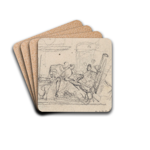 Francis I of France Visiting Benvenuto Cellini's Studio by Nicaise De Keyser Drink Coasters - set of 4