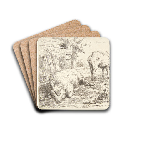 To svin i en svinesti by Karel Dujardin Drink Coasters - set of 4