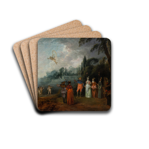 The Embarkation for Cythera by Jean-Antoine Watteau Drink Coasters - set of 4