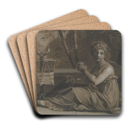 Lachesis by Circle of Pierre Paul Prud'hon Art Drink Coaster set Lachesis by Circle of Pierre Paul Prud'hon Art Drink Coaster set
