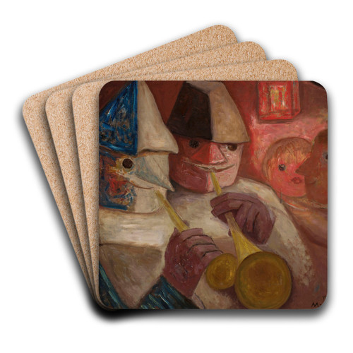 Ball by Tadeusz Makowski Art Drink Coaster set Ball by Tadeusz Makowski Art Drink Coaster set