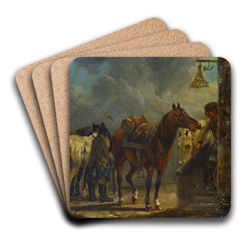 Stop at an Inn by Conrad Gessner Art Drink Coaster set