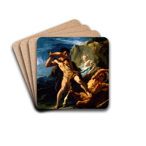 Hercules Killing the Centaur Nessus by Sebastiano Ricci Drink Coasters - set of 4 Hercules Killing the Centaur Nessus by Sebastiano Ricci Drink Coasters - set of 4