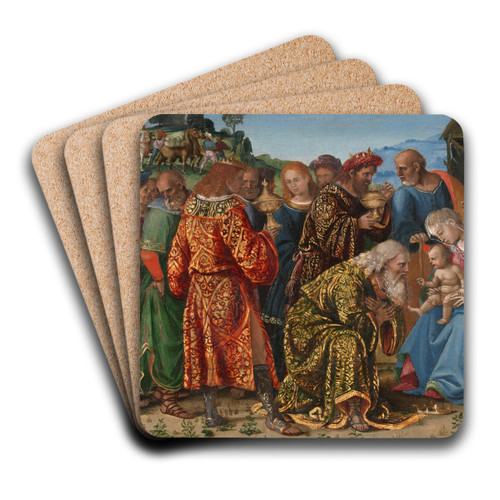 The Adoration of theMagi by Luca Signorelli Art Drink Coaster set