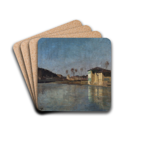 Vue des environs de Florence by Georges Hugo Drink Coasters - set of 4