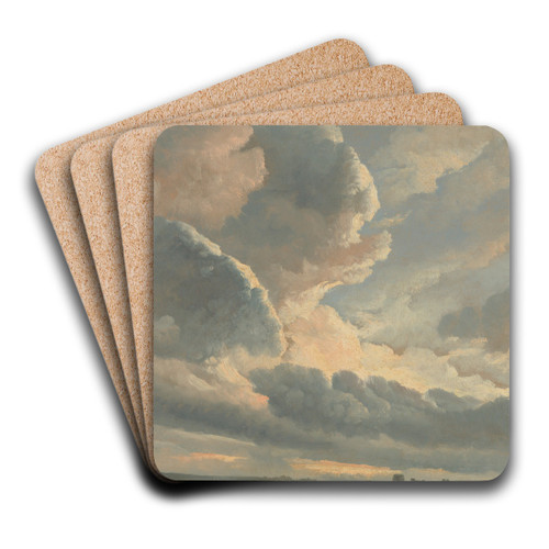 Study of Clouds with a Sunset near Rome by Simon Denis Art Drink Coaster set Study of Clouds with a Sunset near Rome by Simon Denis Art Drink Coaster set