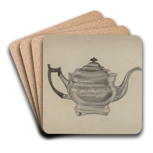 Teapot by Douglas Cox Art Drink Coaster set