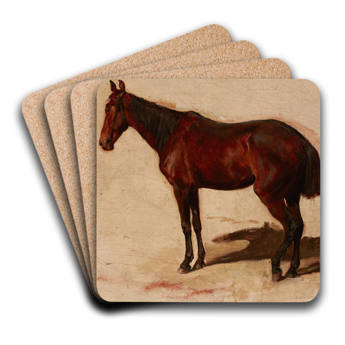 Study of a Horse by Maksymilian Gierymski Art Drink Coaster set