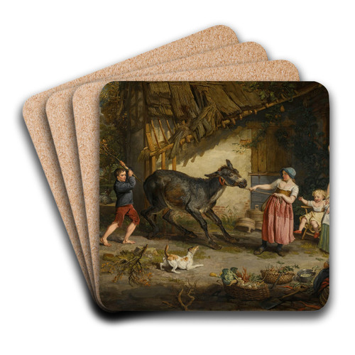 The Obstinate Donkey by James Ward Art Drink Coaster set The Obstinate Donkey by James Ward Art Drink Coaster set