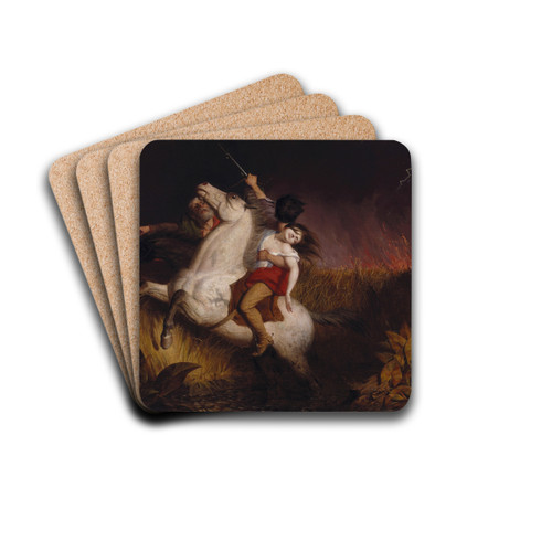 Prairie on Fire by Charles Deas Drink Coasters - set of 4