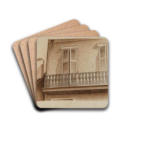Cast Iron Balcony Rail by Al Curry Drink Coasters - set of 4 Cast Iron Balcony Rail by Al Curry Drink Coasters - set of 4