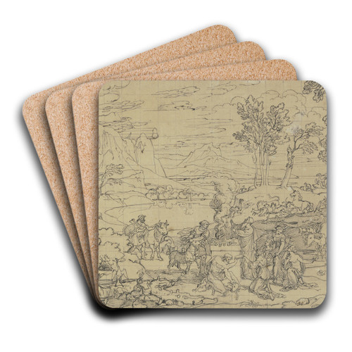 Landschaft mit dem Dankopfer Noahs by Joseph Anton Koch Art Drink Coaster set