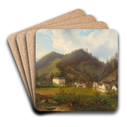 Blick auf Schloss Gutenstein by Carl Hasch Art Drink Coaster set