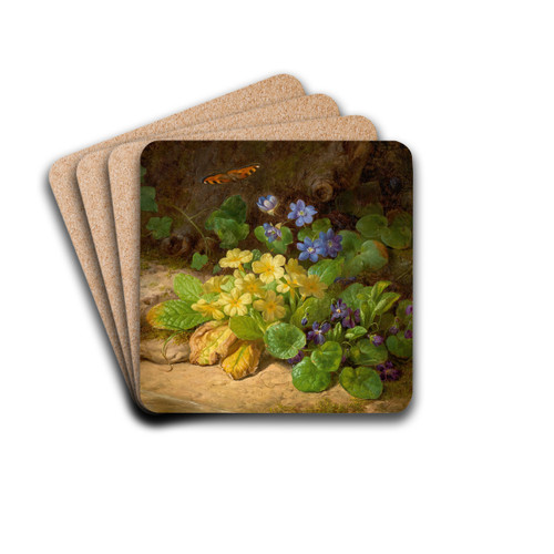 Kleines Blumenstck (Alpenblumen) by Josef Lauer Drink Coasters - set of 4