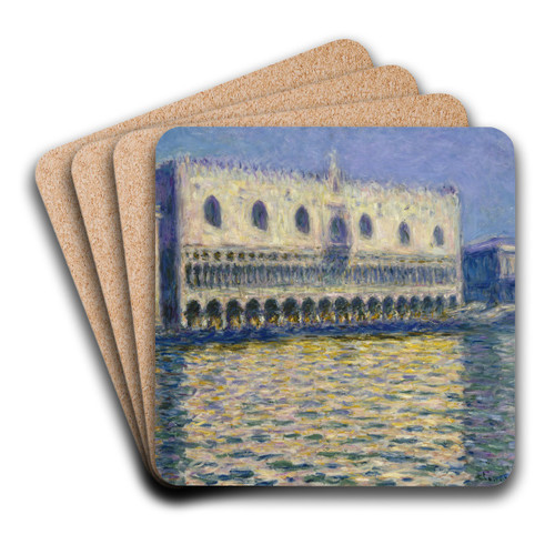 The Doges Palace (Le Palais ducal) by Claude Monet Art Drink Coaster set