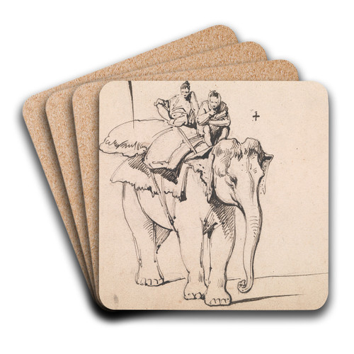 An Elephant by George Chinnery Art Drink Coaster set
